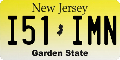 NJ license plate I51IMN