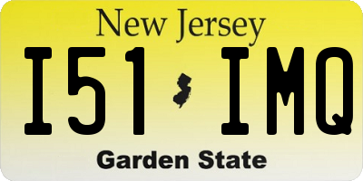 NJ license plate I51IMQ