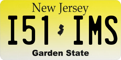 NJ license plate I51IMS