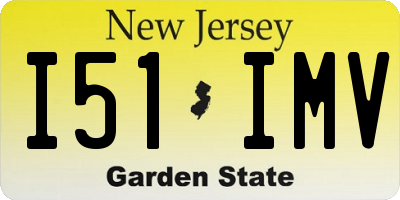 NJ license plate I51IMV