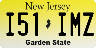 NJ license plate I51IMZ