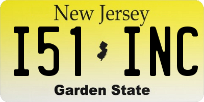 NJ license plate I51INC