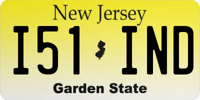 NJ license plate I51IND