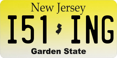NJ license plate I51ING