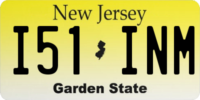 NJ license plate I51INM