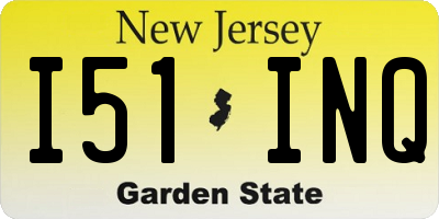 NJ license plate I51INQ