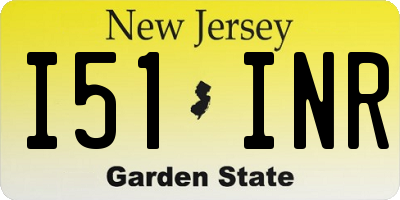 NJ license plate I51INR