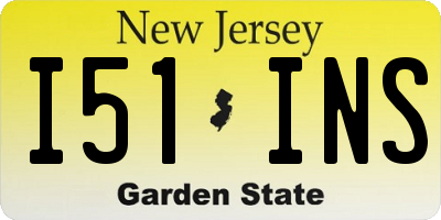 NJ license plate I51INS