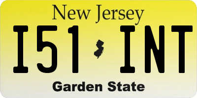 NJ license plate I51INT