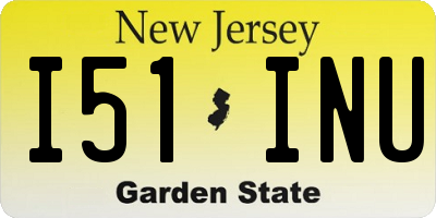 NJ license plate I51INU