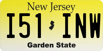 NJ license plate I51INW