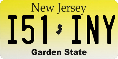NJ license plate I51INY