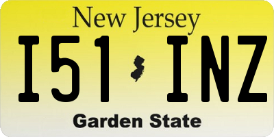 NJ license plate I51INZ