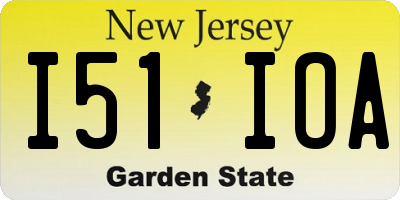 NJ license plate I51IOA