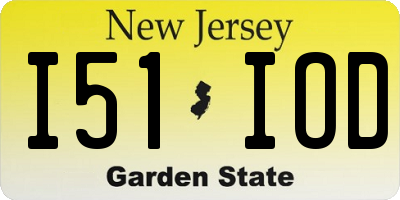 NJ license plate I51IOD