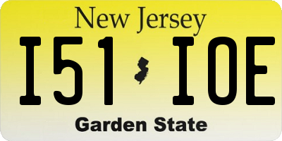 NJ license plate I51IOE