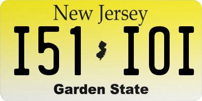 NJ license plate I51IOI