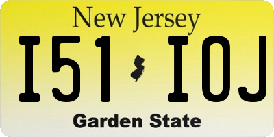 NJ license plate I51IOJ
