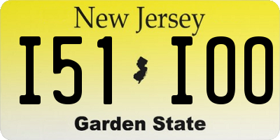 NJ license plate I51IOO