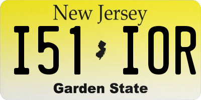 NJ license plate I51IOR