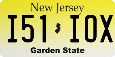 NJ license plate I51IOX