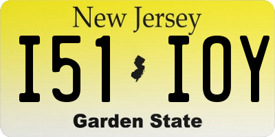 NJ license plate I51IOY