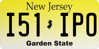 NJ license plate I51IPO