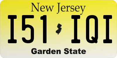 NJ license plate I51IQI