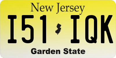 NJ license plate I51IQK