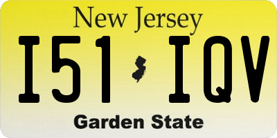 NJ license plate I51IQV