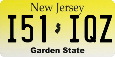 NJ license plate I51IQZ