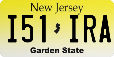 NJ license plate I51IRA