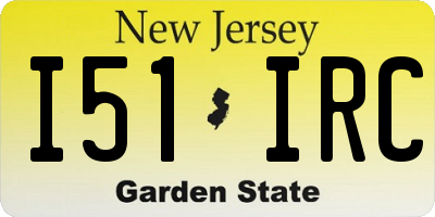 NJ license plate I51IRC