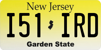 NJ license plate I51IRD