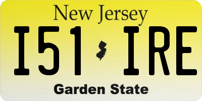 NJ license plate I51IRE