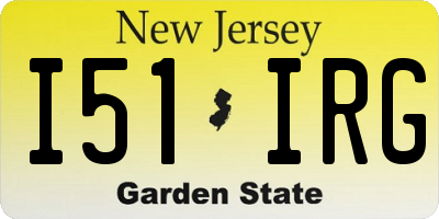 NJ license plate I51IRG