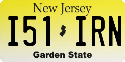 NJ license plate I51IRN