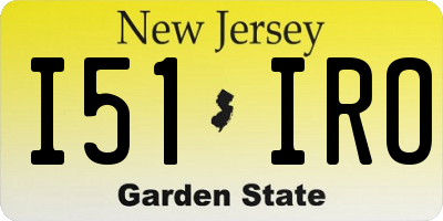 NJ license plate I51IRO