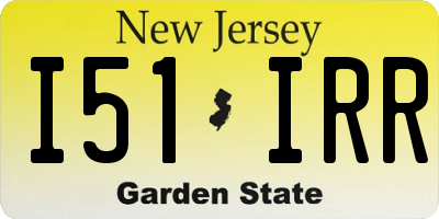 NJ license plate I51IRR