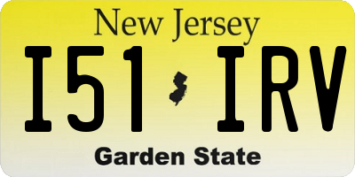 NJ license plate I51IRV