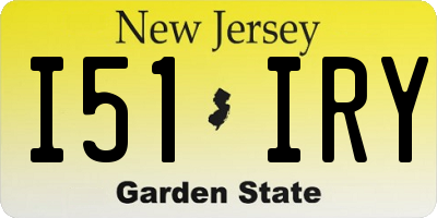 NJ license plate I51IRY