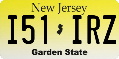 NJ license plate I51IRZ