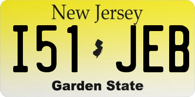 NJ license plate I51JEB