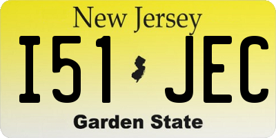 NJ license plate I51JEC