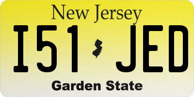 NJ license plate I51JED