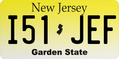 NJ license plate I51JEF