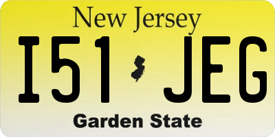 NJ license plate I51JEG