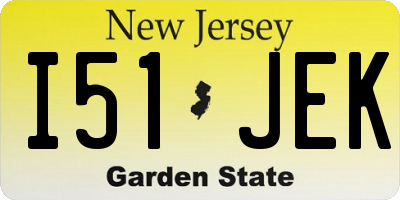 NJ license plate I51JEK