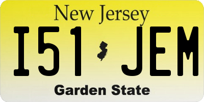 NJ license plate I51JEM