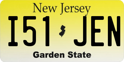 NJ license plate I51JEN